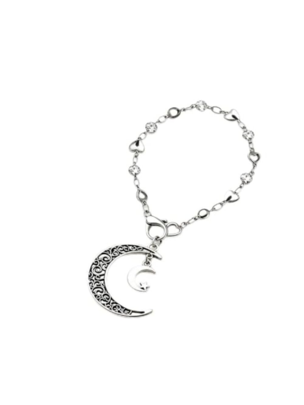 Crescent Moon Star Bag Charm Openwork Hanging Ornament Purse Handbag Charm